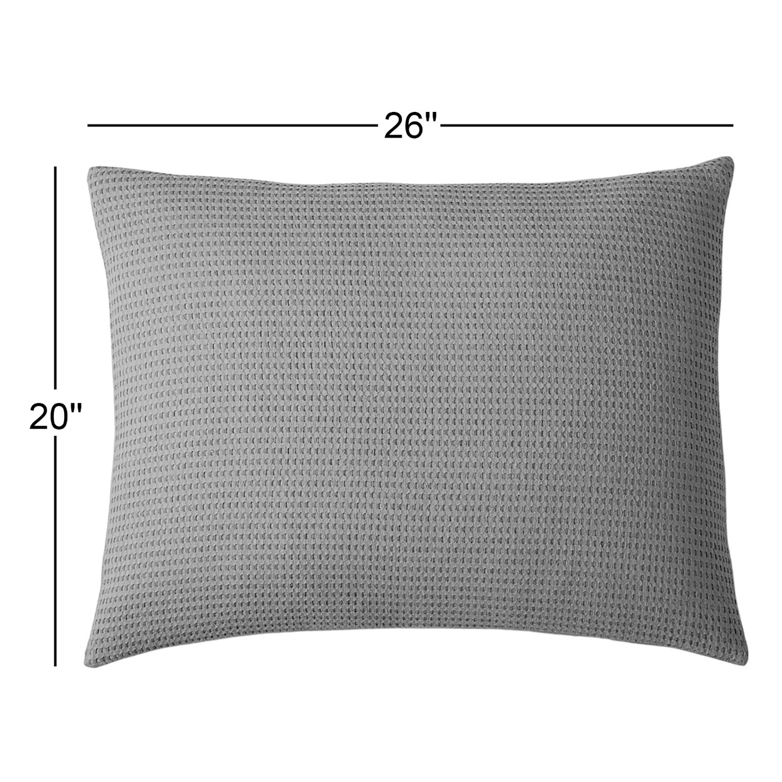 Felix Cotton Pillow Sham, Charcoal, Standard