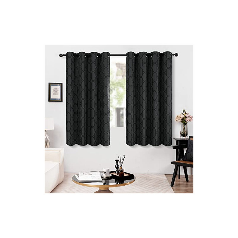 Paire de rideaux occultant Delaiah, L 52 po x L 63 po, Gris