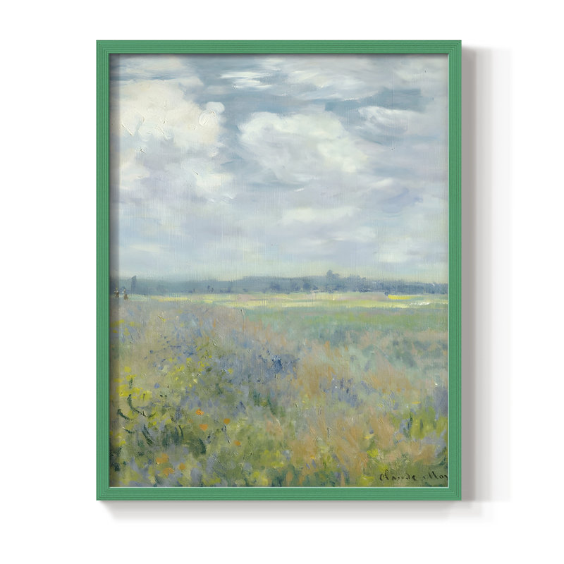 Reproduction encadrée vintage en bois massif Lxxxiv, Vert, H 15 po x l 12 po