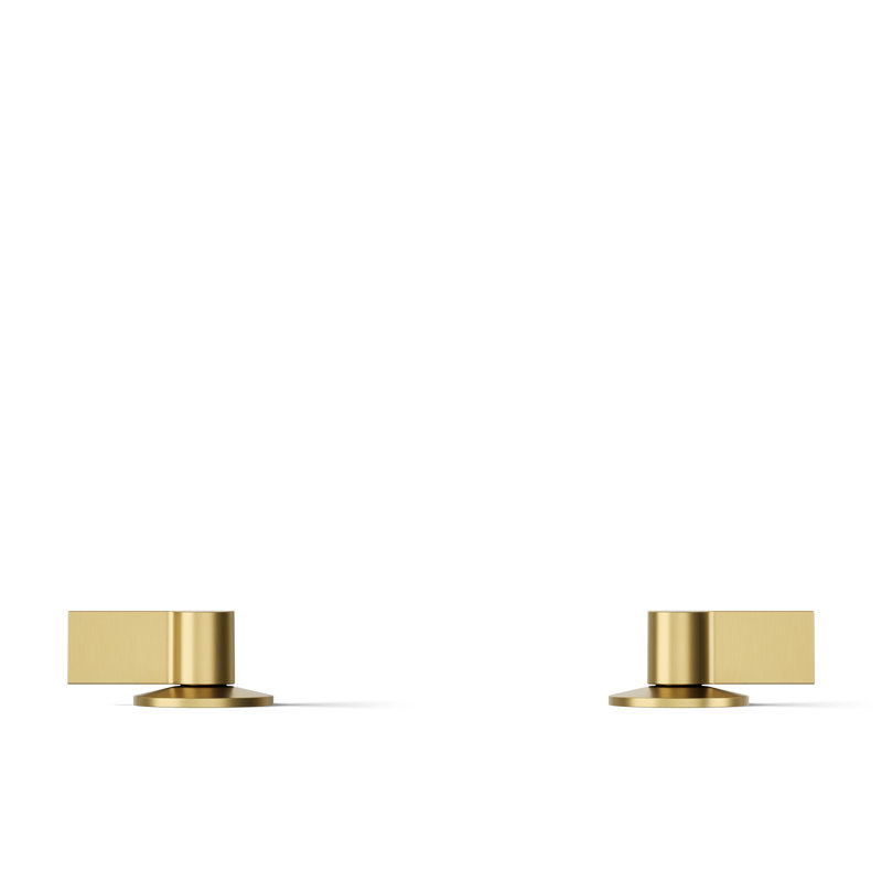 Components Bathroom Sink Handles With Lever Design, Vibrant Brushed Moderne Brass