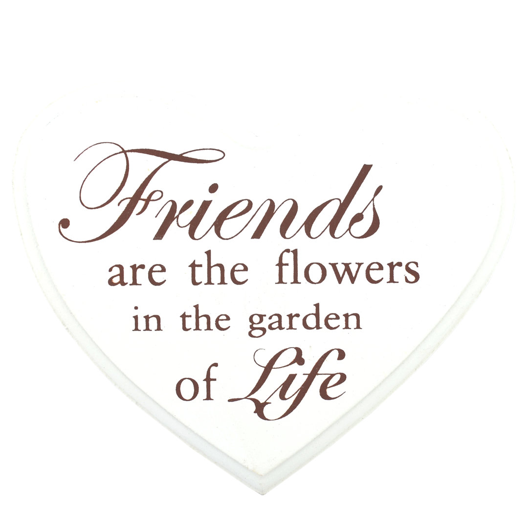 Heart Plaque Friends Are the Flowers Wall Décor