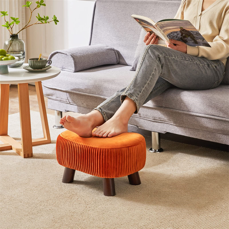 40cm Wide Footstool Ottoman, Red