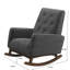 Chaise berçante élégante en tissu gris foncé Demetrius-1676058169