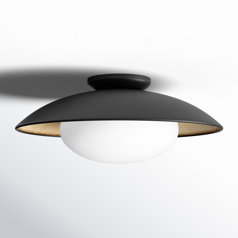 Plafonnier encastré 1 lumière Jason, Lustro noir, H 9 po x l 21 po x P 21 po