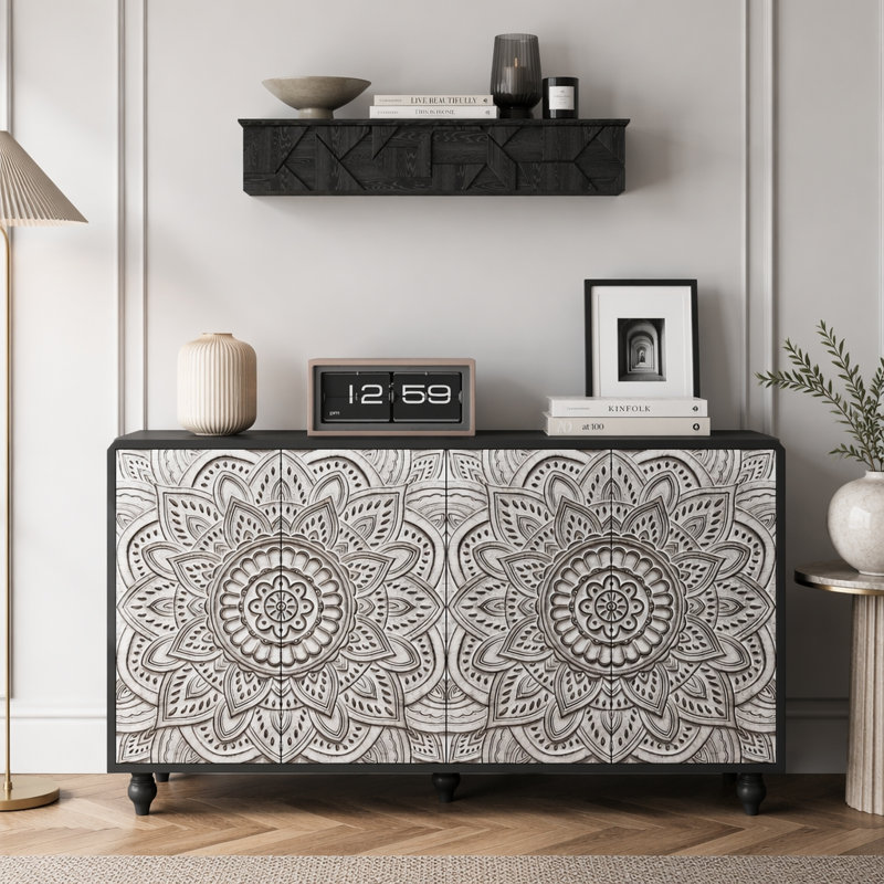Buffet 60 po Boho Mandala, Black