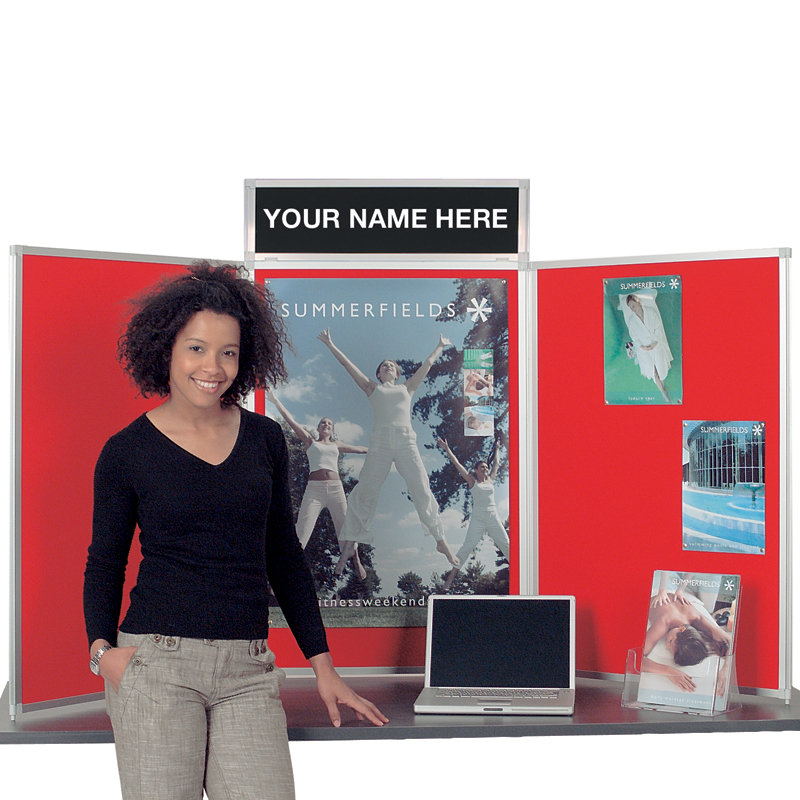 Free-Standing Bulletin Board, 120cm H x 210cm W, Alpha Red