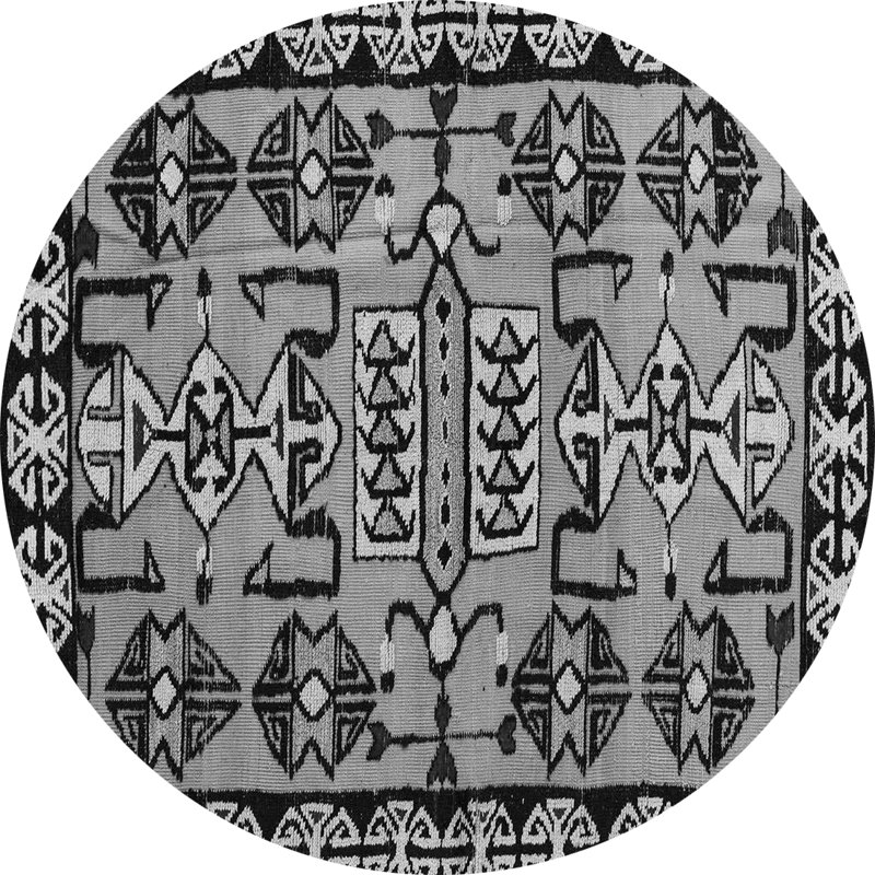 Tapis oriental gris tissé à la machine, Carré 4 pi