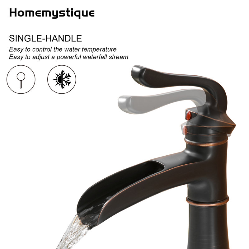 Single Hole Faucet Single-handle Bathroom Faucet with Drain Assembly, Oil Rubbed Bronze