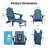 HDPE Foldable Adirondack Rocking Chairs with Retractable Ottoman-765122449