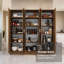  Ensemble de rangement pour garde-manger 6 portes, 12 tablettes utilitaires, L 70 po, unité d'organisation en bois pour la cuisine, 9 tablettes réglables anti-basculement - rustique-128912650