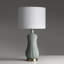 Lampe de table en céramique verte avec abat-jour tambour