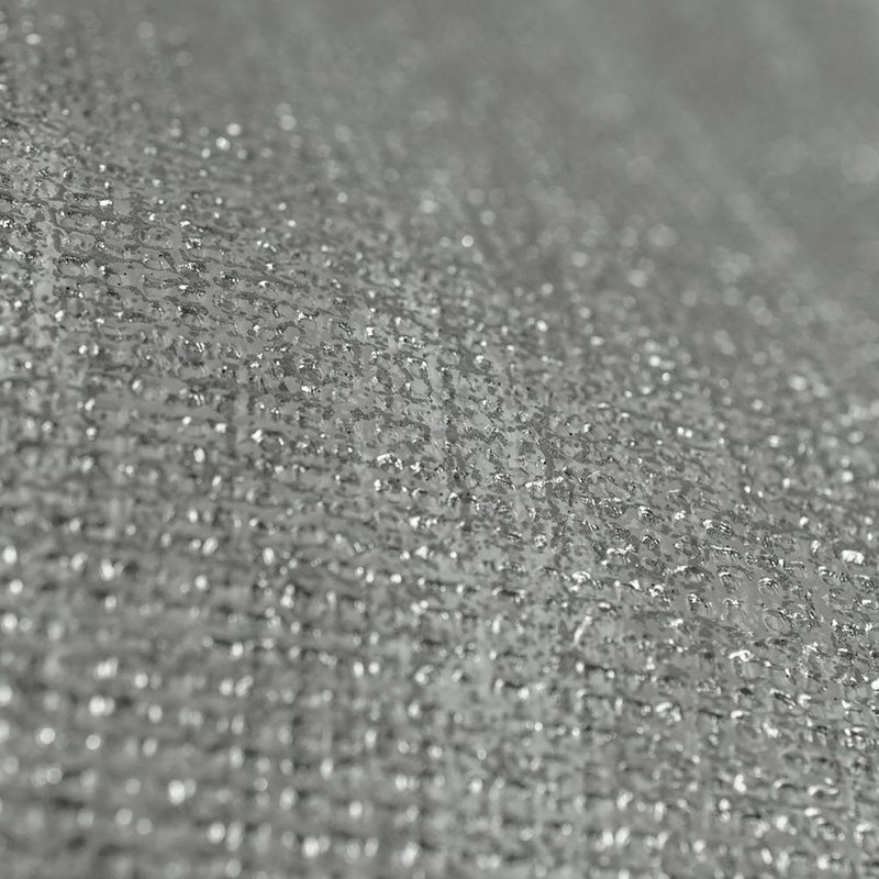 Chenille Vinyl Metallic Wallpaper Roll, Gray/Silver