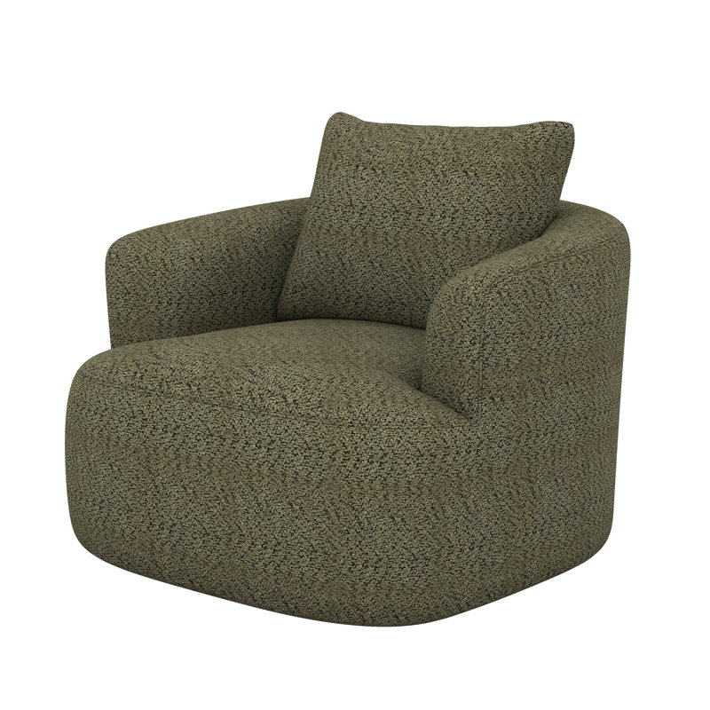 Fauteuil pivotant rembourré à accoudoirs rembourrés Modern, Vert