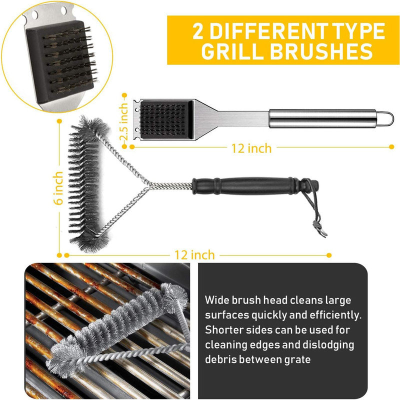 Ensemble d'outils de cuisson antiadhésifs en acier inoxydable, Argent champagne
