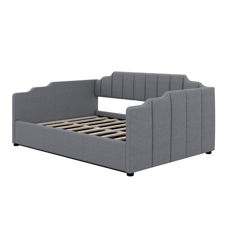 Upholstered Daybed With Underneath Storage, Gray, Full