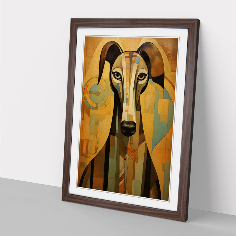 Greyhound Art Deco No.2 - Framed Print