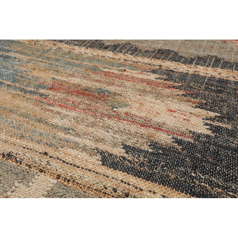Tapis oriental de style oriental en jute tissé à la main gris, gris anthracite 5 po x 6 po x 3 po