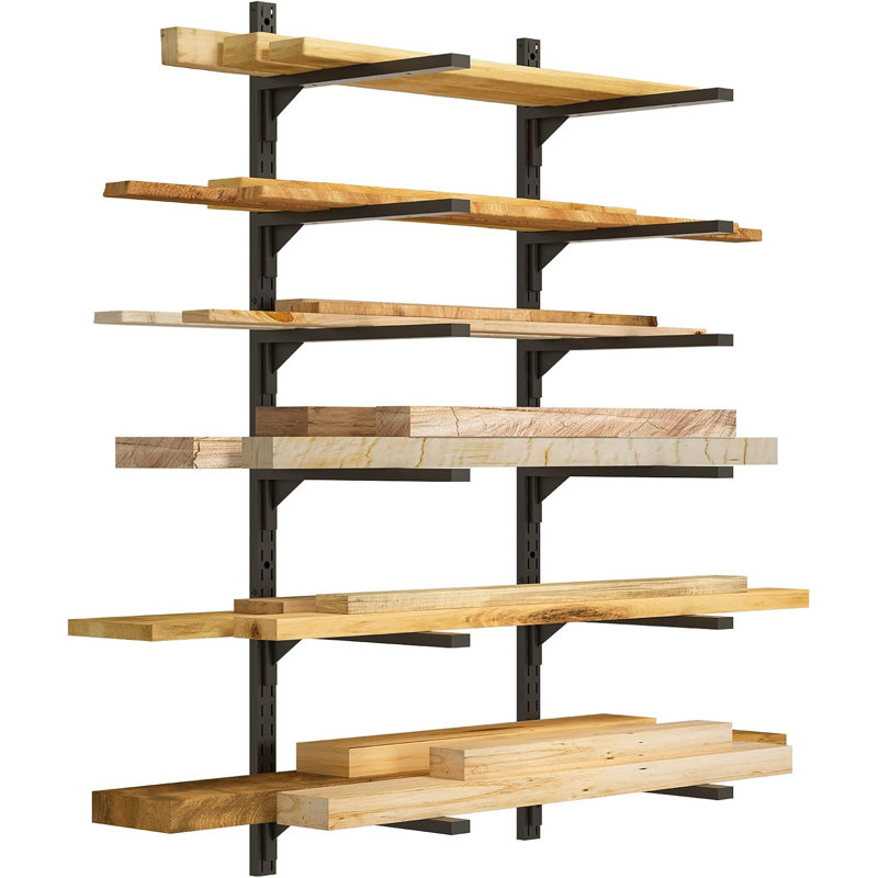 6-tier Wall-mount Wood & Lumber Storage Rack