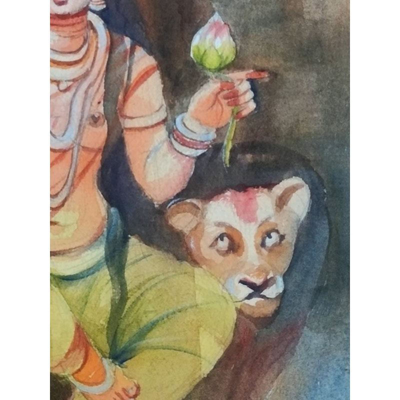 Seated Aadishakti | Chitrapot Paper | By Sarat Shaw