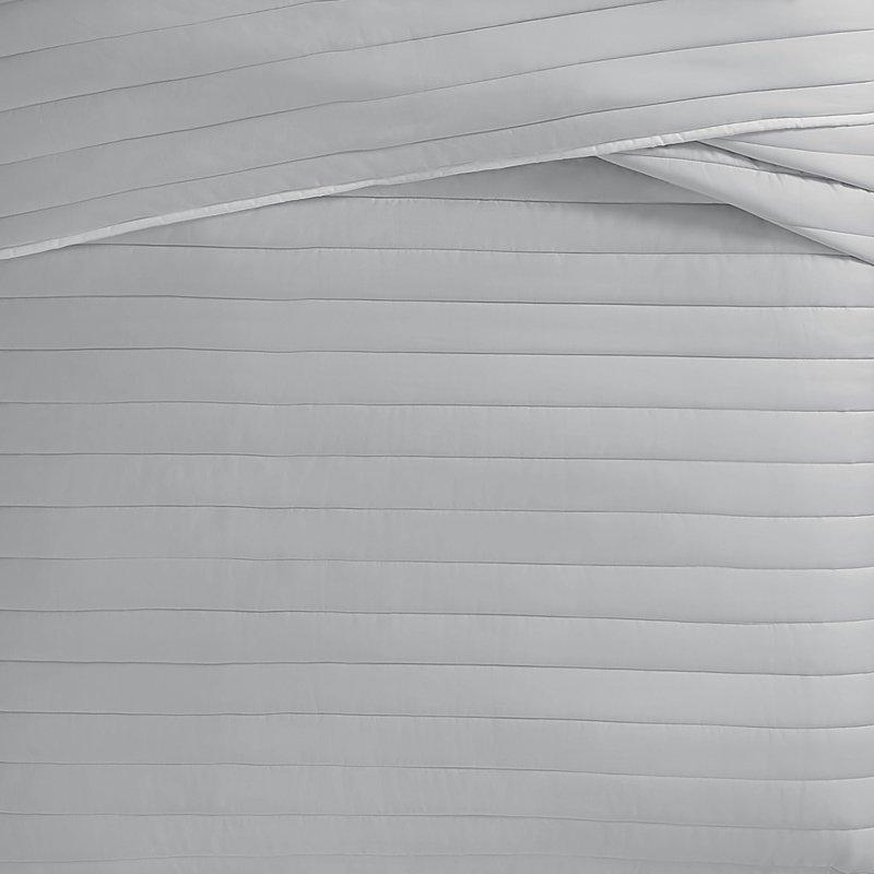 Gray Cotton Sateen King Quilt Set with Shams