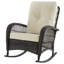 Chaise berçante rembourrée Fruttuo crème et noire-120661161