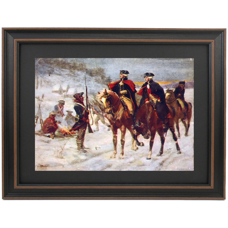 Washington et Lafayette à Valley Forge par John Ward Dunsmore | Reproduction encadrée, H 18 po x l 24 po