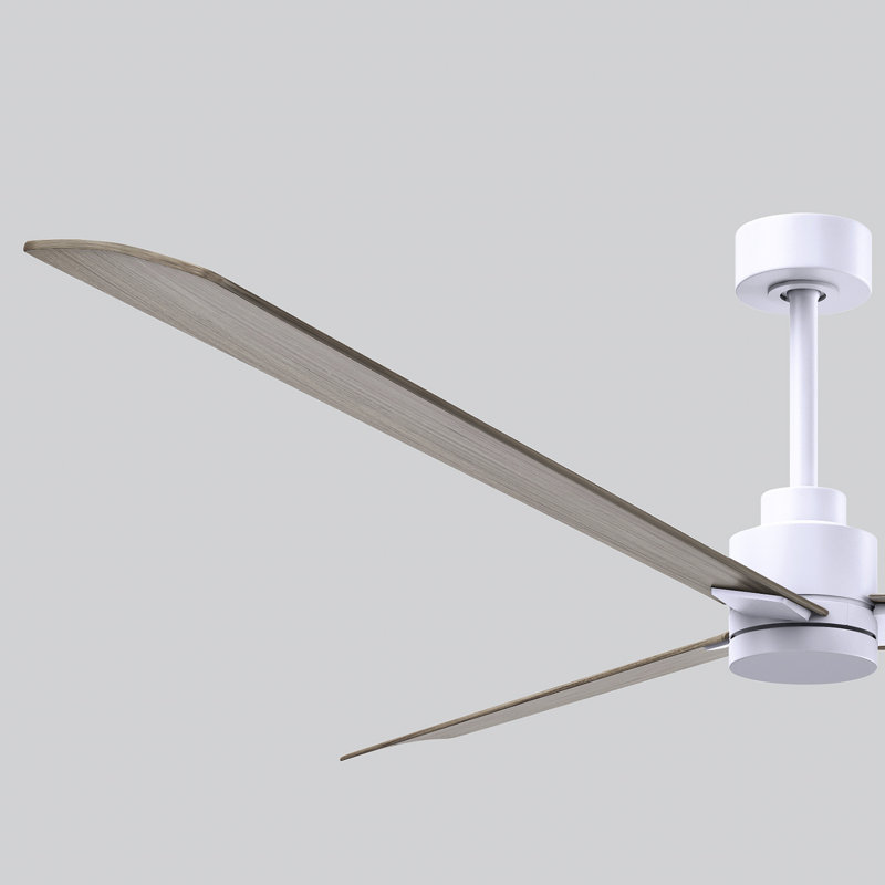 Ventilateur de plafond Alessandra 72, Blanc mat, Ton bois de frêne gris