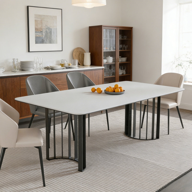 Rectangular minimalist dining table, 29.53"H x 55.12"L x 31.5"W