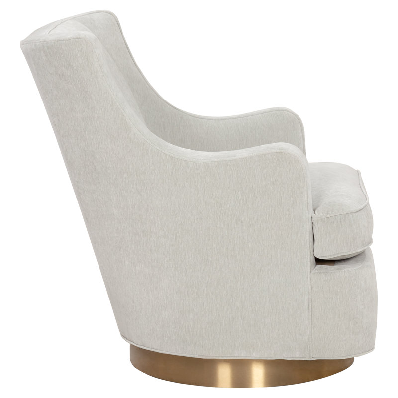 Libby Langdon Swivel Barrel Chair, Sand (9508 05), Walnut