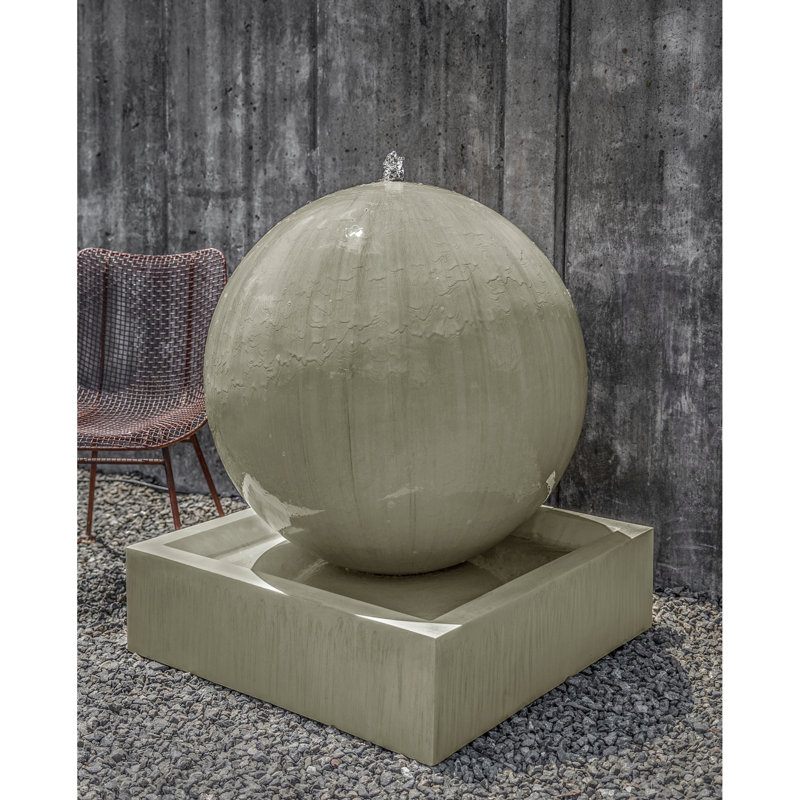 Hand Crafted Weather Resistant Floor Fountain, Verde