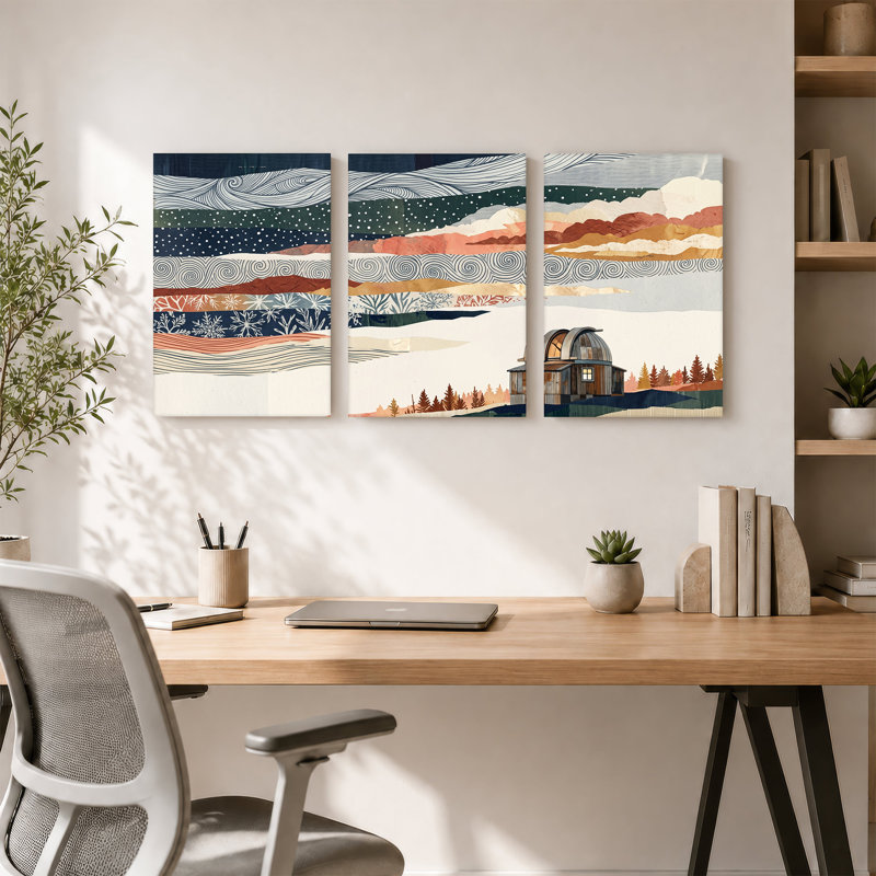 Ensemble de 3 toiles sur toile, H 18 po x l 12 po x 3 pièces
