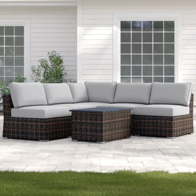 4 And Coffee Table Package, Fully Assembled, Rustproof, Weather- , Water Cushions, To Assembled Seating Solution, Robust Aluminum Frame, All-Weather Handwoven Removable Cushion Covers,