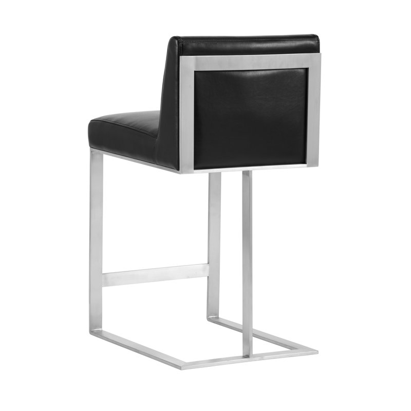 Dean Bar & Counter Stool, Black, Stainless Steel, Counter Stool (26" Seat Height)