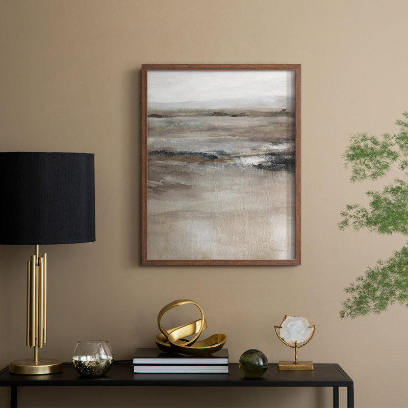 «Far Off Vistas», reproduction encadrée - bois massif, H 11 po x l 9 po, Noyer
