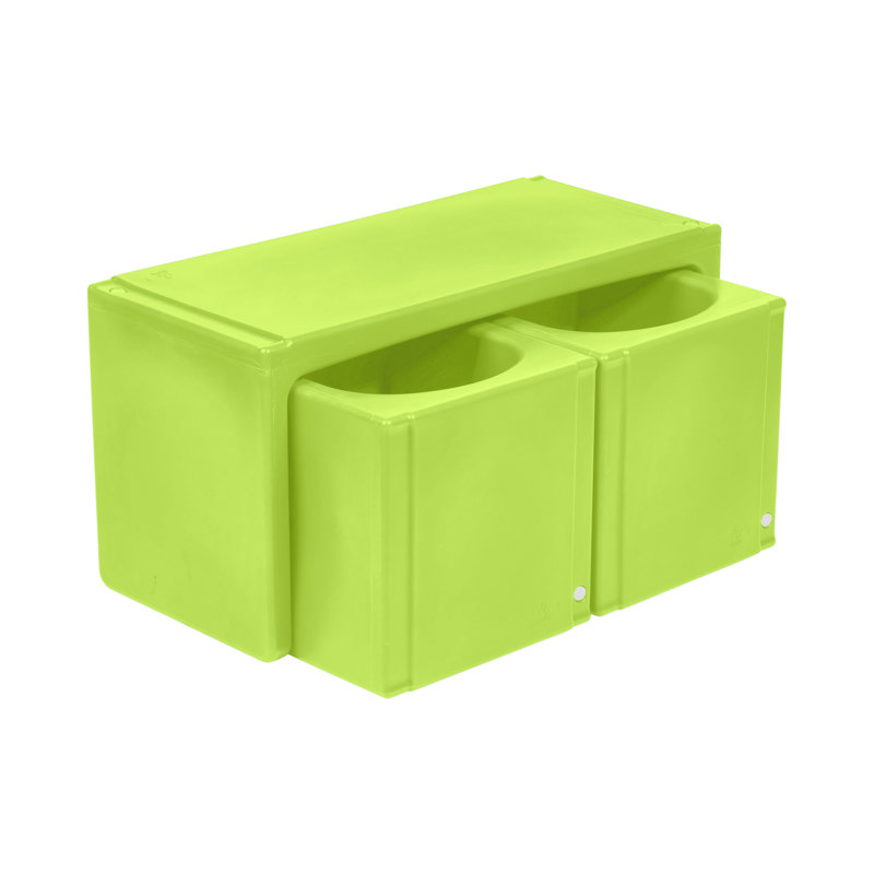 ECR4Kids Tri-Me Table and Cube Chair Set, Multipurpose Furniture, 3-Piece, Lime