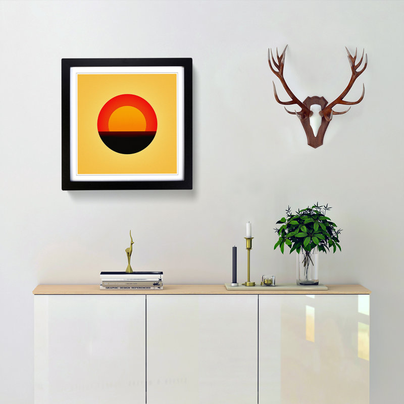 Sun Minimalism No.2 - Framed Print, Black