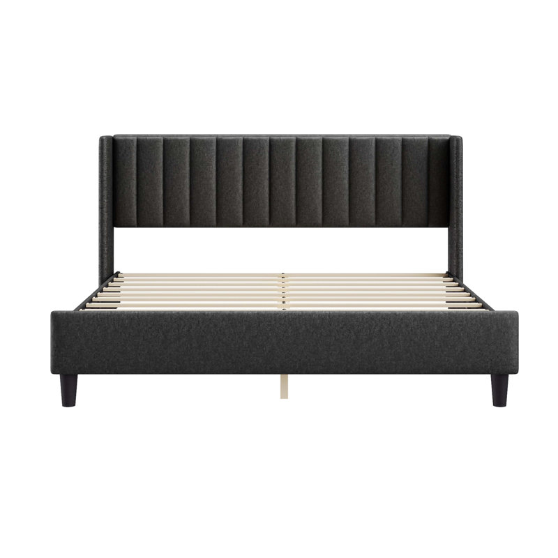 Hudayfi Upholstered Platform Bed, King, Black