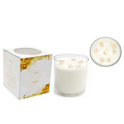 Geko Citrus Scented Unscented Flameless Jar Candle with Glass Holder