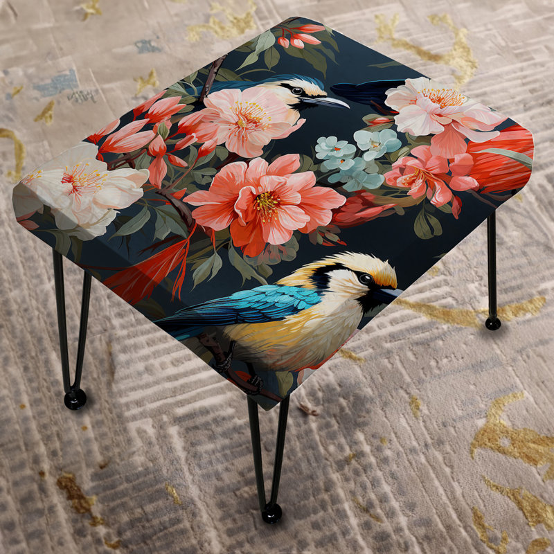 Harmonieux fleurs tropicales vives - repose-pieds rectangulaire floral