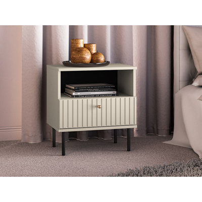 Ahliana 50cm W Manufactured Wood Bedside Table