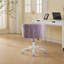 Chaise de bureau en fausse fourrure violette - Fauteuil de coiffeuse ergonomique réglable pour chambre à coucher et bureau personnel