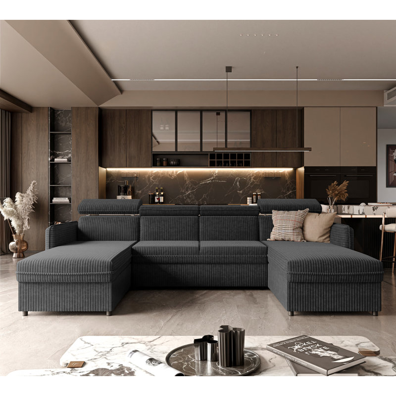 5 Seater Sofa Bed, Black
