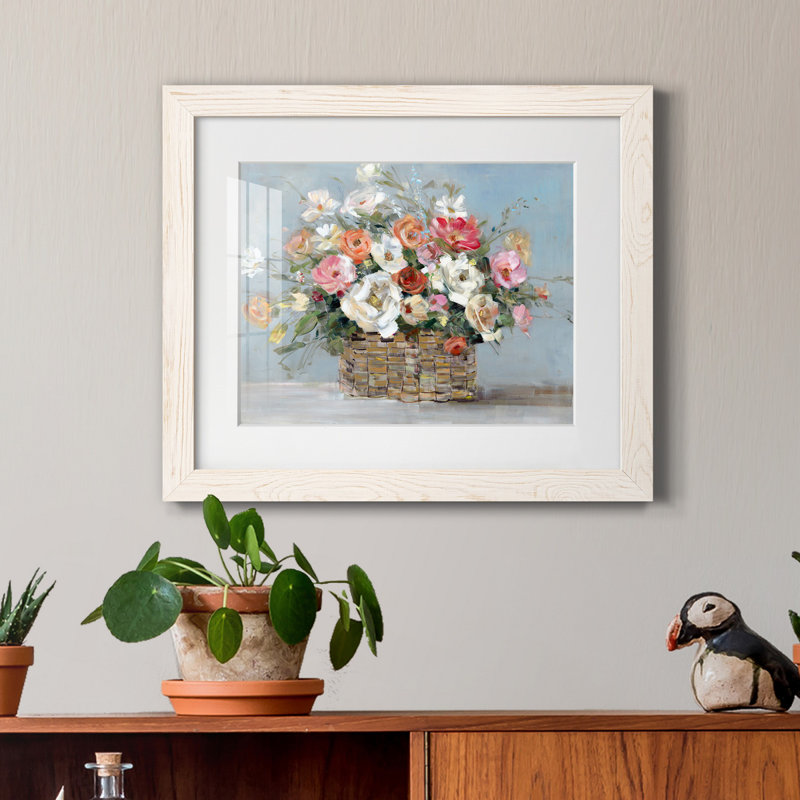«Flower Market Fresh» par J Paul, reproduction d'art sur papier encadrée, H 20 po x l 17 po x P 1,5 po, Blanc