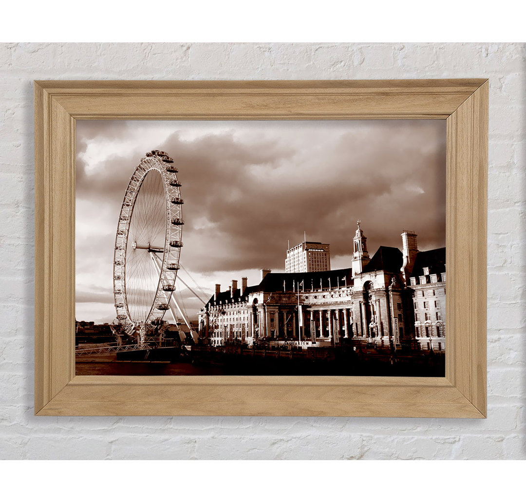 London Eye Brown - Einzelner Bilderrahmen Kunstdrucke