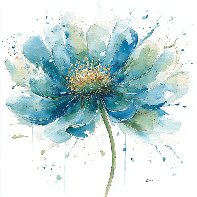 Celestial Bloom II - Wrapped Canvas Print, 30" H x 30" W
