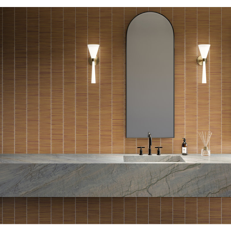Daltile Artefino Vintage 1.5 x 6 Pyramid Mosaic (10 PC Per SQFT) (9.70 SQFT Per Carton), Amber