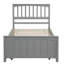 Lit plateforme simple avec lit gigogne gris et bois de pin massif