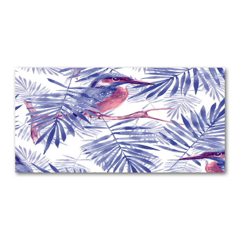Plants And Bird - Wrapped Canvas Print