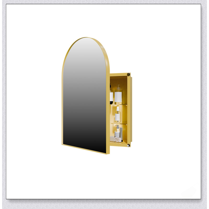 Armoire à pharmacie à DEL avec miroir, organisateur de salle de bain mural avec 3 tablettes et éclairage à intensité variable