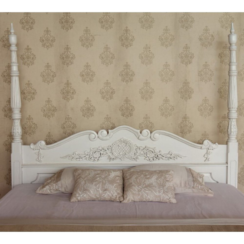 Solid Wood Bed, Kingsize (5'), Antique White